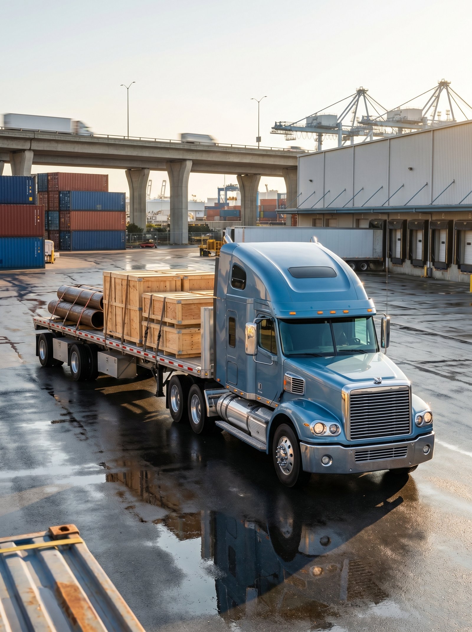Commercial transportation and logistics image